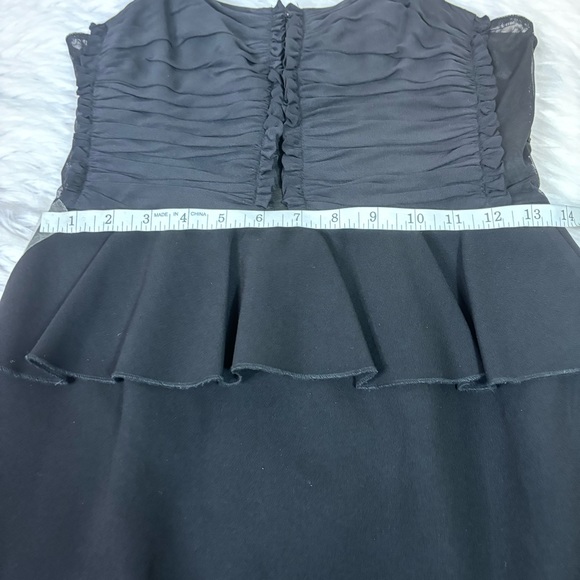 Jill Stuart Black Peplum Dress with Ruched Bodice Size 6 - Picture 8 of 9